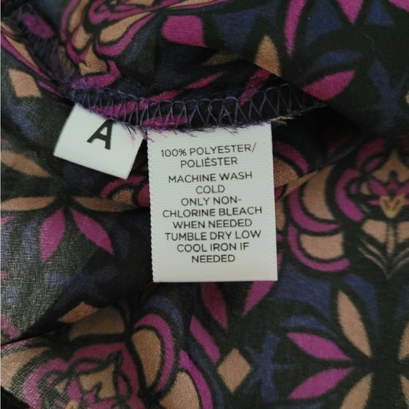 Vintage LOFT Sheer Print Blouse in Jewel Tones - Picture 11 of 11